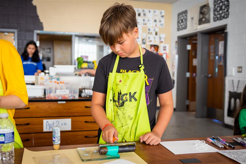 Students at an art camp